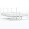 vidaXL Bed Frame White Powder-coated steel Full Bed Frame Rectangular