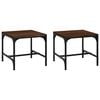 vidaXL Side Table Set of 2 Brown Oak Engineered Wood, Steel Small