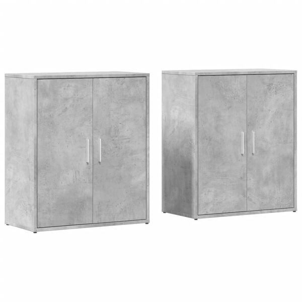 vidaXL Sideboards 2 pcs Concrete Gray 23.6"x12.2"x27.6" Engineered Wood