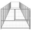vidaXL Dog Kennel Silver Steel Large Durable Dog Kennel Rectangular