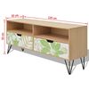 vidaXL TV Cabinet Brown, White, Green MDF, Steel 47.2 x 11.8 x 19.7 in