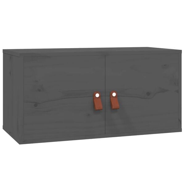 vidaXL Wall Cabinet Set of 2 Grey Solid pinewood, engineered wood