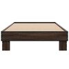 vidaXL Bed Frame Brown Oak Engineered wood, Metal, Plywood Twin Durable