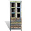 vidaXL Book Shelf Multicolor Reclaimed wood Tall Doors Bookshelf