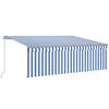 vidaXL Retractable Awning Blue and White
