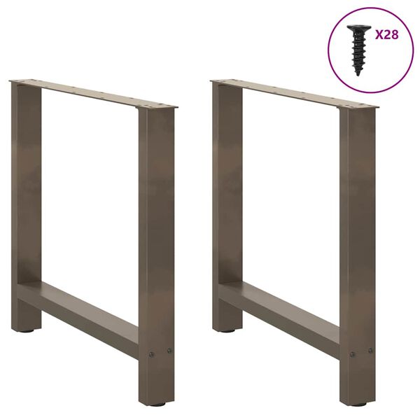 vidaXL Coffee Table Leg Set of 2 Natural Steel Powder-coated steel