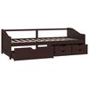 vidaXL Day Bed Dark Brown Solid Pinewood 3-Seater Convertible Day Bed