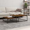 vidaXL Nesting Coffee Table Smoked Oak Engineered wood, iron Small