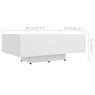 vidaXL Coffee Table Gray 33.5"x21.7"x12.2" Engineered Wood