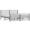 vidaXL Bed Frame Black Powder-Coated Steel 76x80 in Bed Frame