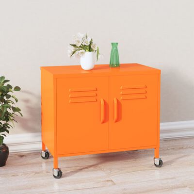 vidaXL Storage Cabinet Orange 23.6"x13.8"x19.3" Steel
