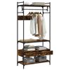 vidaXL Wardrobe Smoked oak Engineered wood, metal Compact