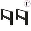 vidaXL Coffee Table Leg Set of 2 Black Powder-coated steel