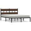 vidaXL Bed Frame Brown Oak Steel, Engineered Wood Full Bed Frame