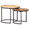 vidaXL Nesting Table Set of 2 Acacia wood with oil finish