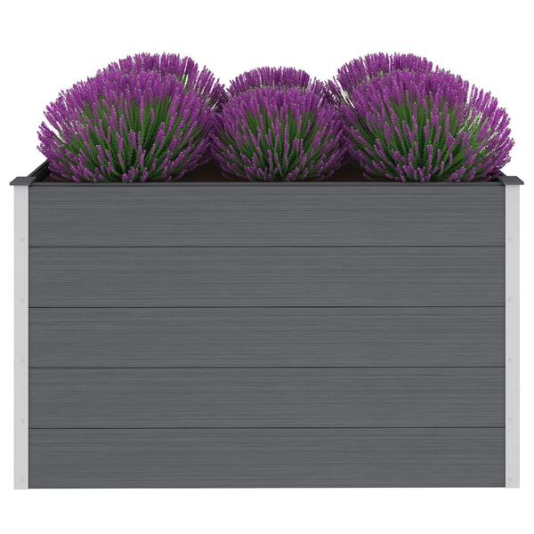 vidaXL Garden Raised Bed Grey Wood-plastic composite 59.1 x 39.4 x 35.8 in
