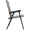vidaXL Chair Set of 2 Taupe Textilene, Steel Medium Foldable Chair