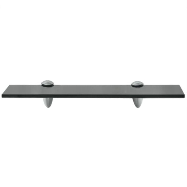 vidaXL Floating Shelf Set of 2 Black Tempered safety glass