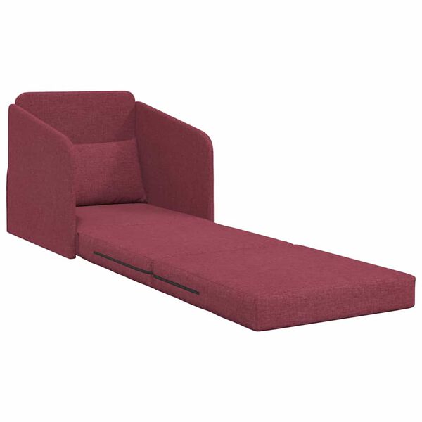 vidaXL Sofa Bed Wine Red 25.59 x 31.50 x 32.68 in Velvet