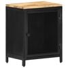 vidaXL Bedside Cabinet Black Solid rough mango wood, powder-coated iron