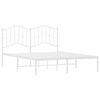 vidaXL Bed Frame White Powder-Coated Steel King Bed Frame Rectangular