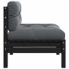 vidaXL Garden Middle Sofa Black, Anthracite Solid pine wood, 100% polyester