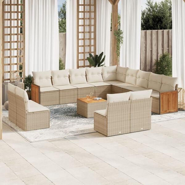 vidaXL Garden Sofa Set Beige