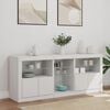 vidaXL Sideboard White Engineered wood, Glass Medium Sideboard