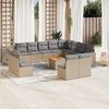vidaXL Garden Sofa Set Beige and Light Grey