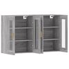 vidaXL Wall Mounted Cabinet Set of 2 Grey Sonoma