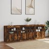 vidaXL Sideboard with LED Lights Smoked Oak 79.5"x14.6"x26.4"