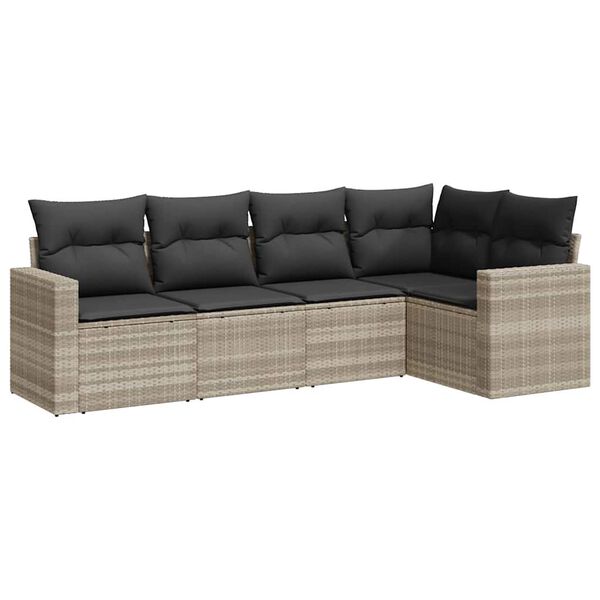 vidaXL Garden Sofa Set Light grey, Dark grey