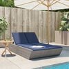 vidaXL Patio Double Sun Lounger Gray PE Rattan Double