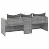vidaXL 3-seater Garden Sofa Grey Poly Rattan 3-Seater Modular
