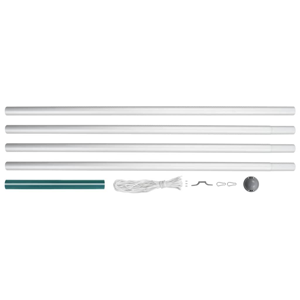 vidaXL Flagpole Silver Aluminum 20.3 ft Flagpole Cylindrical Modern