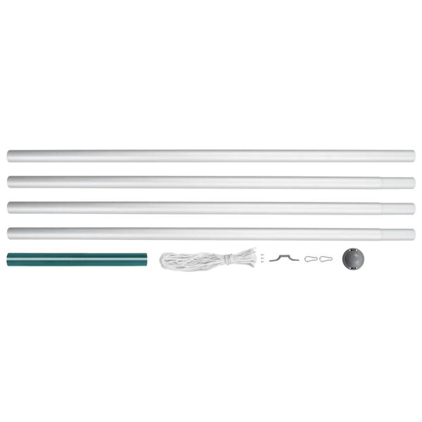 vidaXL Flagpole Silver Aluminum 20.3 ft Flagpole Cylindrical Modern