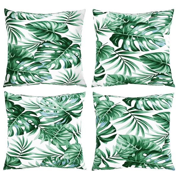vidaXL Sofa Cushion Set of 4 Leaf Pattern 100% Polyester 19.7 x 19.7 in