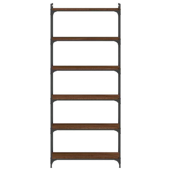 vidaXL Bookcase Brown oak, black Engineered wood, metal Medium