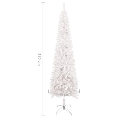 vidaXL Slim Christmas Tree White 6 ft