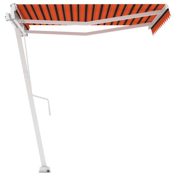 vidaXL Retractable Awning Orange and Brown