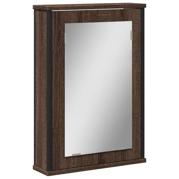 vidaXL Bathroom Mirror Cabinet Brown oak Engineered wood Medium