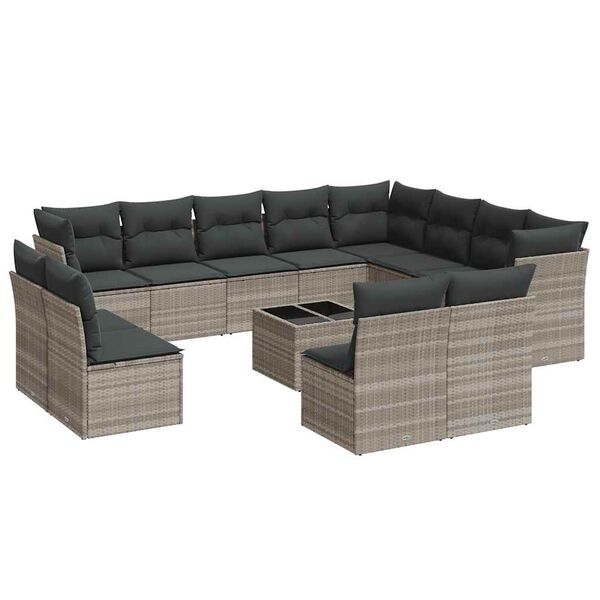 vidaXL Garden Sofa Set Light Grey