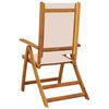 vidaXL Folding Garden Chair Set of 4 Cream Solid Acacia wood, Textilene