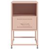 vidaXL Bedside Cabinet Set of 2 Pink Steel Bedside Cabinet Rectangular