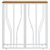 vidaXL Console Table Silver Stainless Steel, Solid Acacia Wood