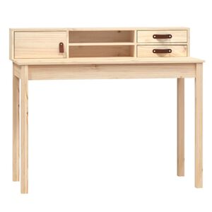 vidaXL Desk Natural Pine Solid Pinewood Compact Desk Rectangular