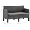 vidaXL Garden Sofa Anthracite PP (Polypropylene) with a rattan look Medium
