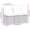 vidaXL Garden Sofa Set Beige Poly Rattan 2 Piece Sofa Set