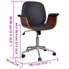 vidaXL Office Chair Black and Brown Faux Leather, Bent Wood, Chromed Iron