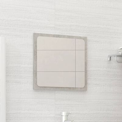 vidaXL Bathroom Mirror Concrete Gray 15.7"x0.6"x14.6" Engineered Wood